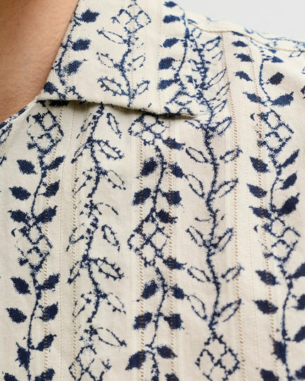 Jack & Jones Blulyon Print Dobby S/S Shirt Ecru - 071