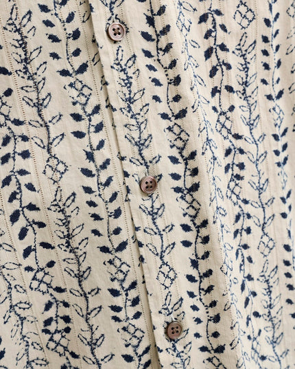 Jack & Jones Blulyon Print Dobby S/S Shirt Ecru - 071