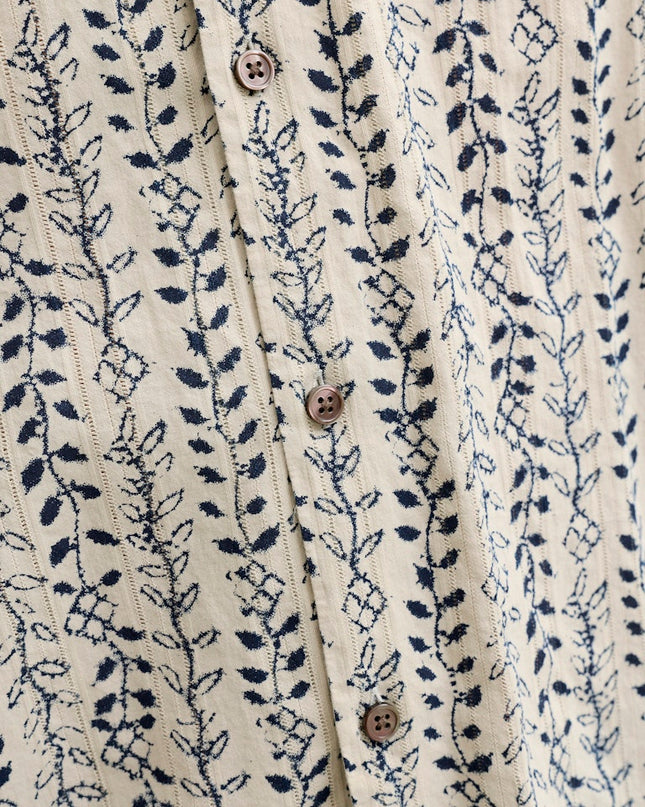 Jack & Jones Blulyon Print Dobby S/S Shirt Ecru - 071