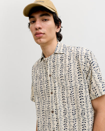 Jack & Jones Blulyon Print Dobby S/S Shirt Ecru - 071