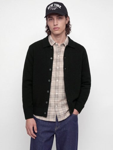 Jack & Jones Soho Ollie Knit Polo Cardigan in Black