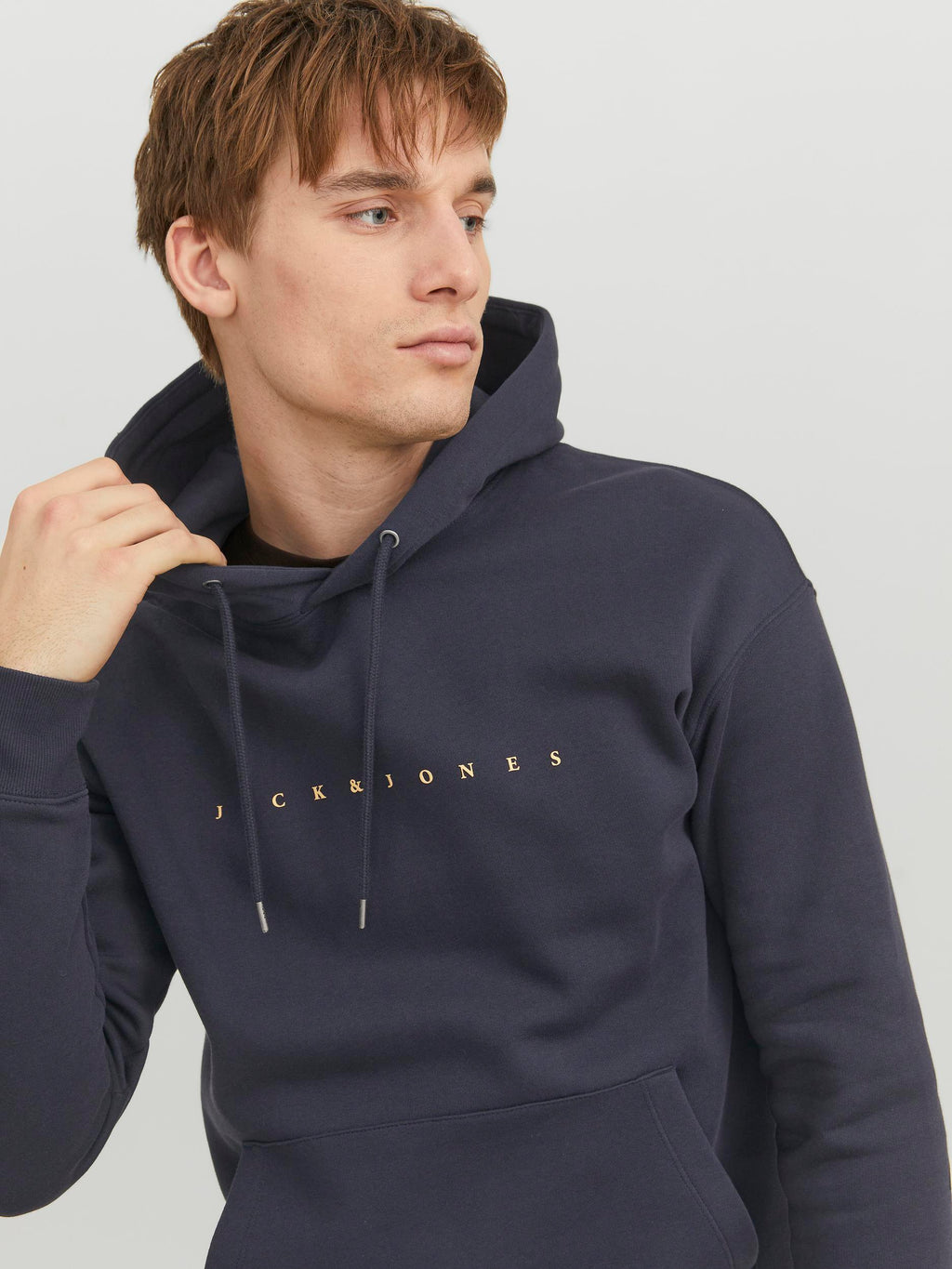 Jack & Jones Star Sweat Hoodie Dark Navy - Raw Menswear