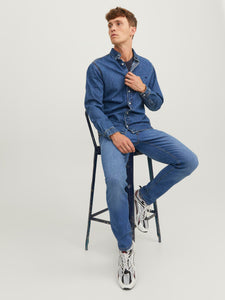 Jack & Jones Glenn Original Slim Fit Jeans 223 Blue Denim - Raw Menswear
