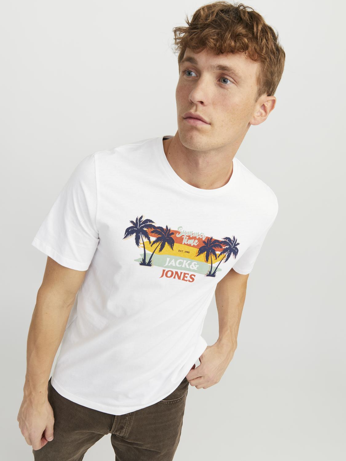 Jack & Jones Summer Vibe Tee White - Raw Menswear