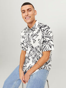 Jack & Jones Lafayette Hawaiian AOP Floral Shirt White - Raw Menswear