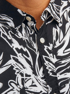 Jack & Jones Lafayette Hawaiian AOP Floral Shirt Black - Raw Menswear