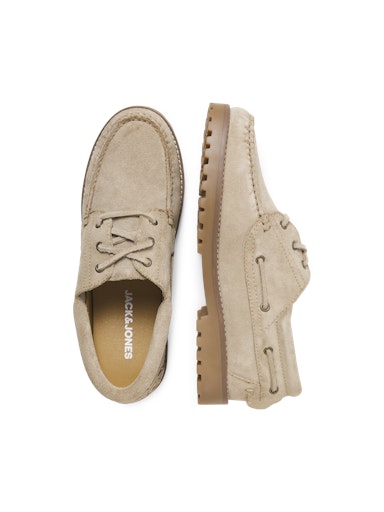 Jack & Jones Brooklyn Suede Boat Shoes in Taupe