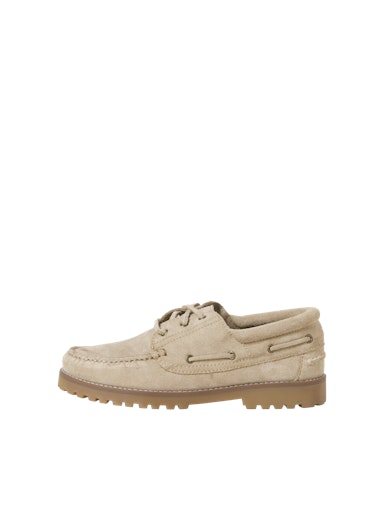 Jack & Jones Brooklyn Suede Boat Shoes in Taupe