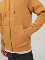 Load image into Gallery viewer, Jack &amp; Jones Star Basic Zip Through Hoodie Tan - Raw Menswear
