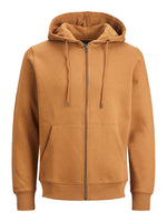 Load image into Gallery viewer, Jack &amp; Jones Star Basic Zip Through Hoodie Tan - Raw Menswear
