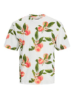 Load image into Gallery viewer, Jack &amp; Jones Flores Peaches AOP Tee White - Raw Menswear
