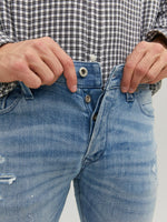 Carica l&#39;immagine nel visualizzatore di Gallery, Jack &amp; Jones Glenn Blair GE 202 Slim Fit Ripped Denim Jeans Blue - Raw Menswear

