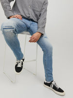 Lade das Bild in den Galerie-Viewer, Jack &amp; Jones Glenn Blair GE 202 Slim Fit Ripped Denim Jeans Blue - Raw Menswear
