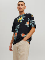 Charger l&#39;image dans la galerie, Jack &amp; Jones Flores Floral AOP Tee Black - Raw Menswear
