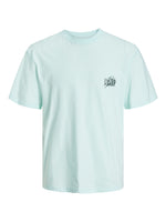 Carica l&#39;immagine nel visualizzatore di Gallery, Jack &amp; jones Lafayette Back Print Flower Tee, Light Turquoise - Raw Menswear
