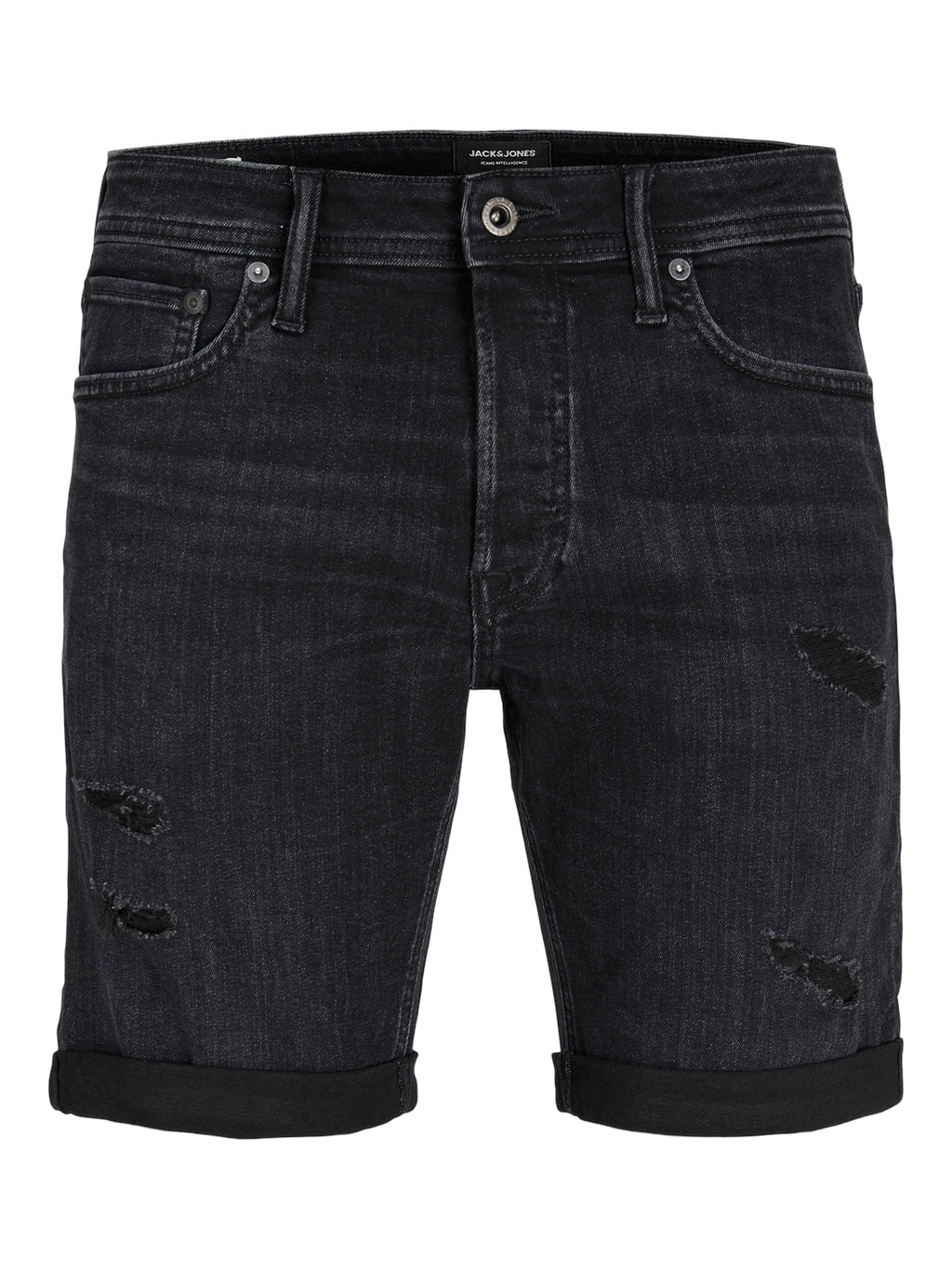 Jack & Jones Rick Denim Shorts Black Distressed - Raw Menswear