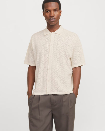 Jack & Jones Tyler SS Knit Polo Sea Salt Ecru