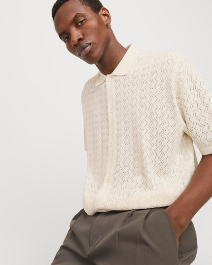 Jack & Jones Tyler SS Knit Polo Sea Salt Ecru