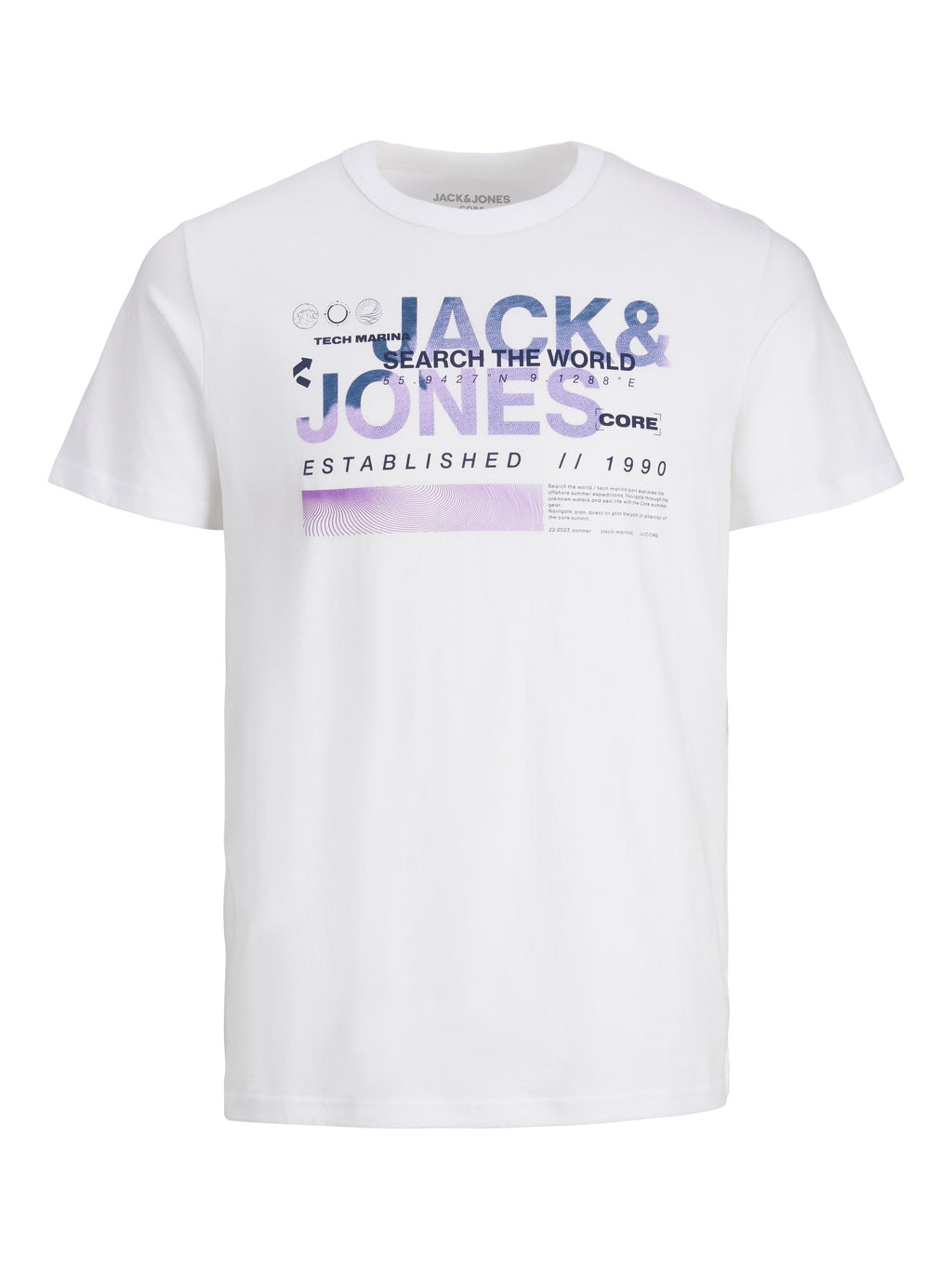 Jack & Jones Water Logo Tee White - Raw Menswear