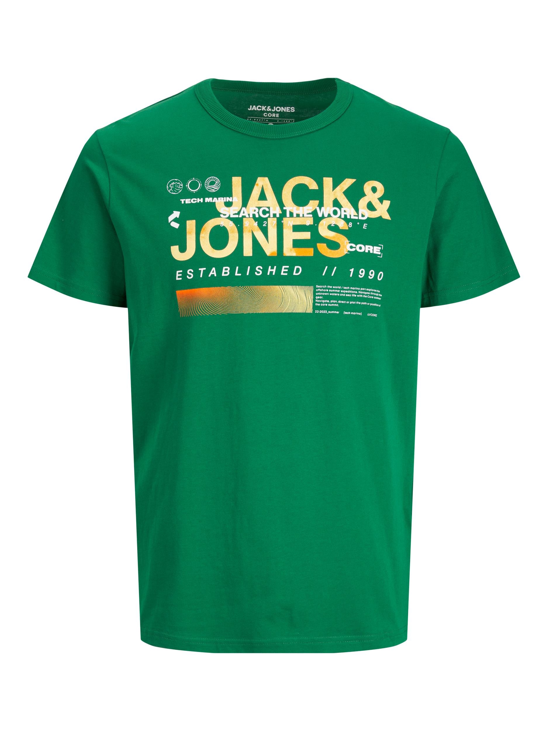 Jack & Jones Water Logo Tee Green - Raw Menswear