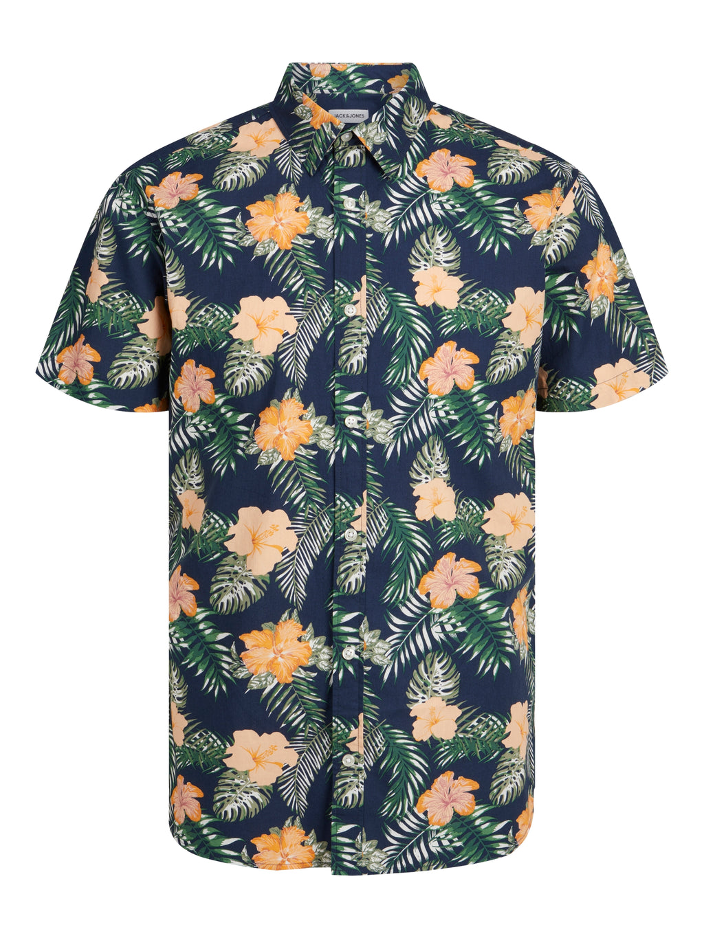 Jack & Jones Chill AOP Hawaiian Shirt Navy - Raw Menswear