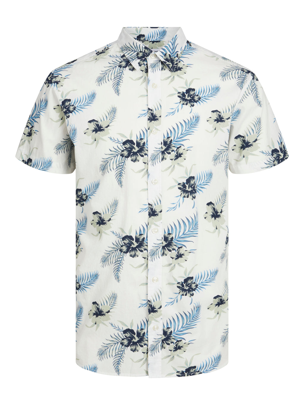 Jack & Jones Chill AOP Hawaiian Shirt White - Raw Menswear