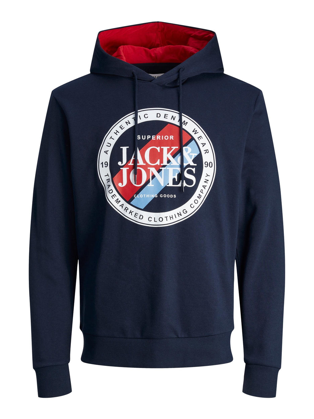Jack & Jones Loof Sweat Hoodie Navy Blue - Raw Menswear 