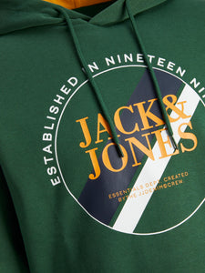 Jack & Jones Loof Sweat Hoodie Dark Green - Raw Menswear