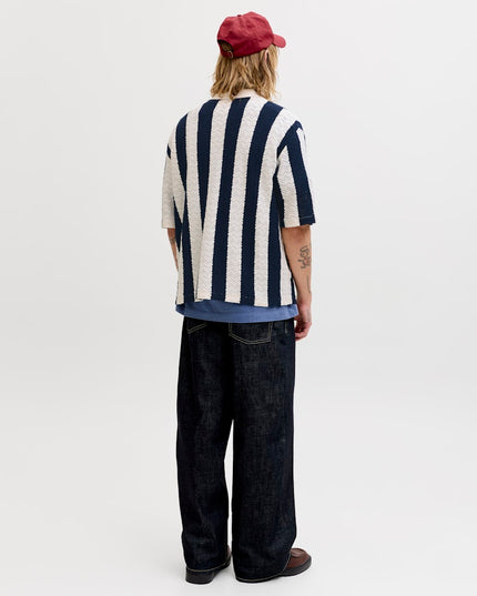 Jack & Jones Tyler SS Knit Polo Ecru/Navy