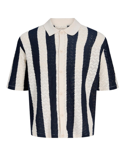 Jack & Jones Tyler SS Knit Polo Ecru/Navy