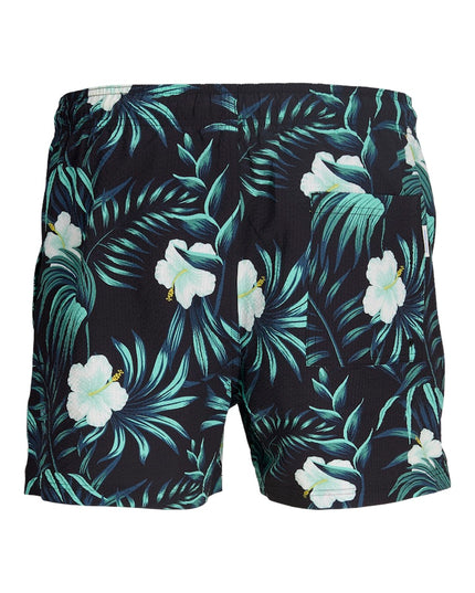 Jack & Jones Maui Flower Seersucker Swim Short Black Floral