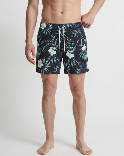 Jack & Jones Maui Flower Seersucker Swim Short Black Floral