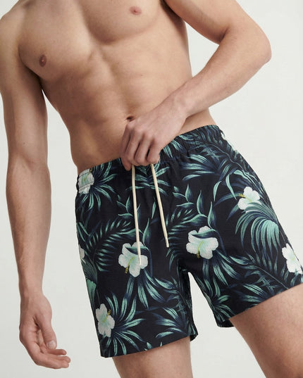 Jack & Jones Maui Flower Seersucker Swim Short Black Floral