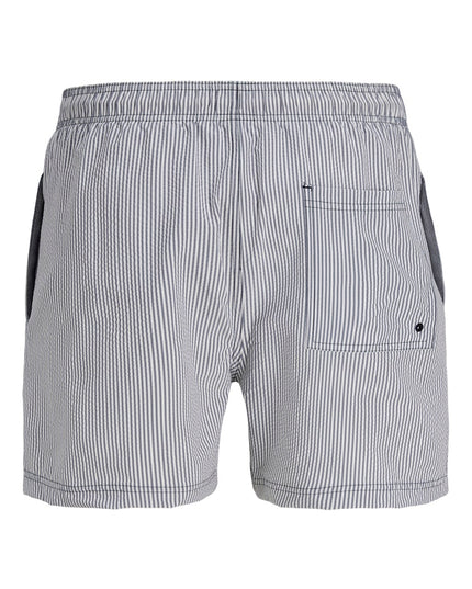 Jack & Jones Maui Ocean Seersucker Swim Shorts Navy Blazer