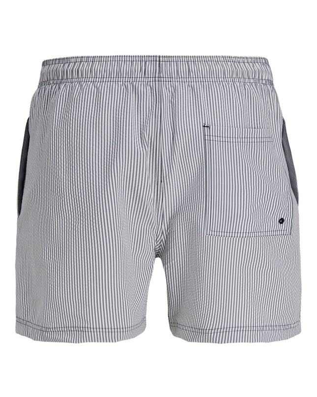 Jack & Jones Maui Ocean Seersucker Swim Shorts Navy Blazer