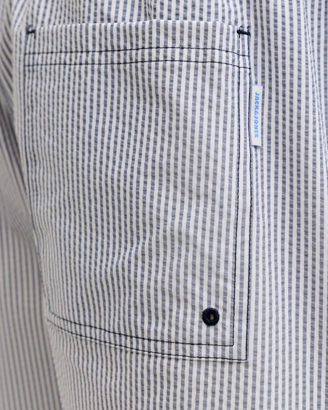 Jack & Jones Maui Ocean Seersucker Swim Shorts Navy Blazer