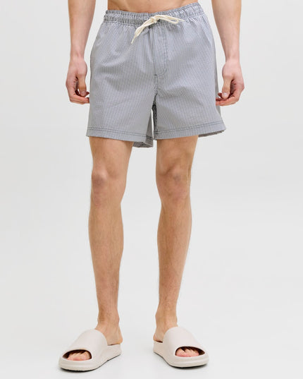 Jack & Jones Maui Ocean Seersucker Swim Shorts Navy Blazer