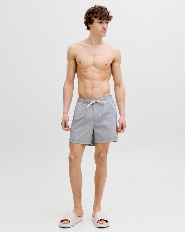 Jack & Jones Maui Ocean Seersucker Swim Shorts Navy Blazer