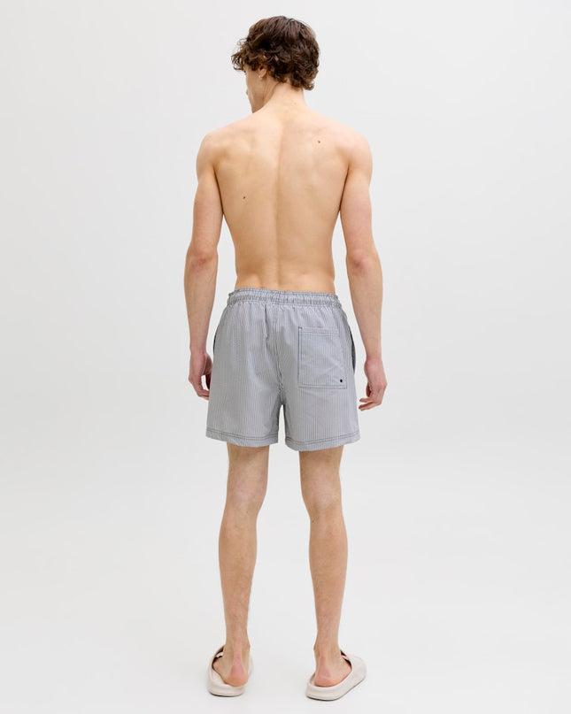 Jack & Jones Maui Ocean Seersucker Swim Shorts Navy Blazer