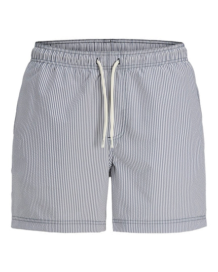 Jack & Jones Maui Ocean Seersucker Swim Shorts Navy Blazer