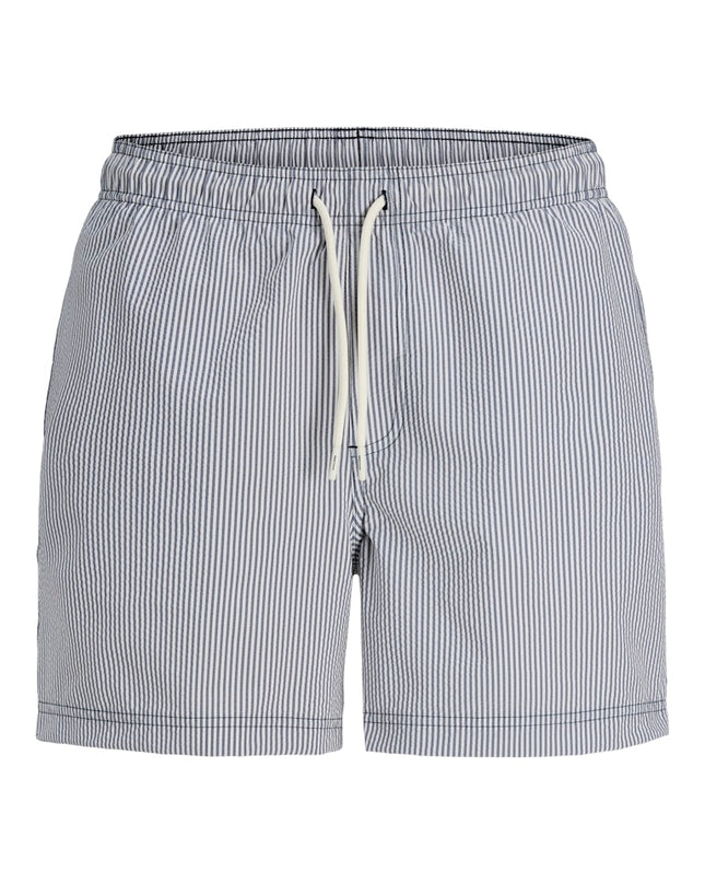 Jack & Jones Maui Ocean Seersucker Swim Shorts Navy Blazer
