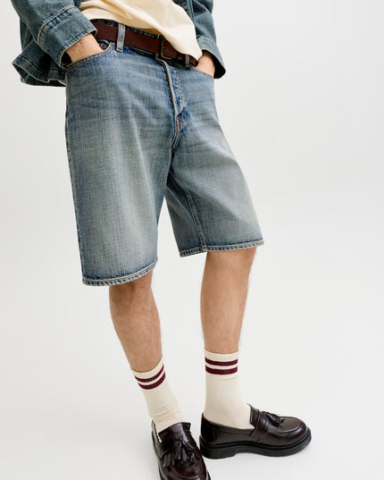 Jack & Jones Alex Originals Baggy Fit Denim Shorts Washed Blue