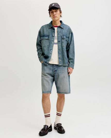 Jack & Jones Alex Originals Baggy Fit Denim Shorts Washed Blue