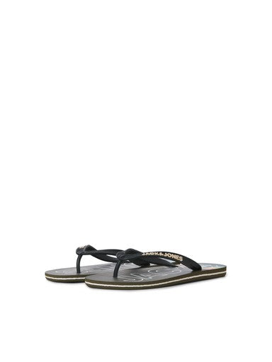 Jack & Jones Palm Print Flip Flop in Olive Night