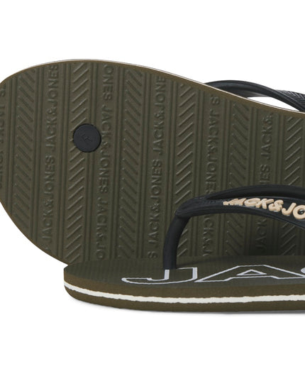 Jack & Jones Palm Print Flip Flops Olive Night - 1219