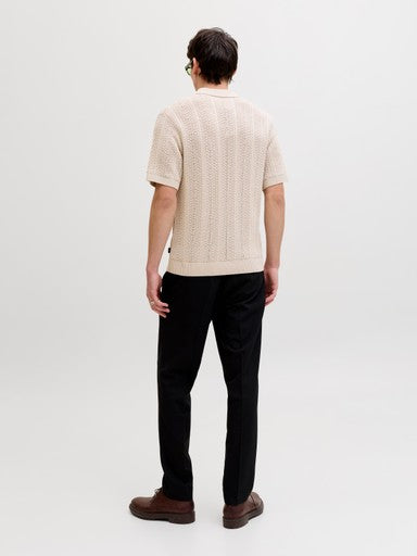Jack & Jones Blawinston Knit Polo in Ecru