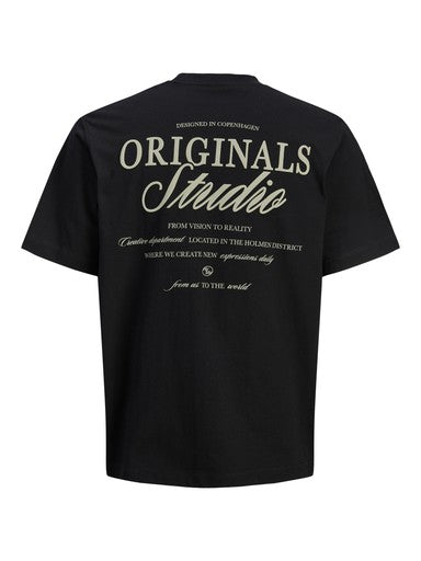 Jack & Jones Back Print Tee in Black