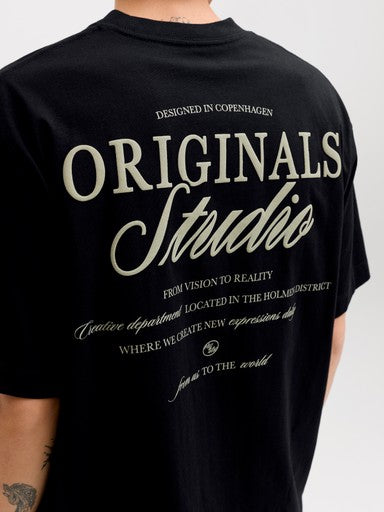 Jack & Jones Back Print Tee in Black