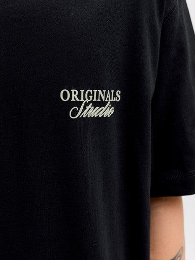 Jack & Jones Back Print Tee in Black
