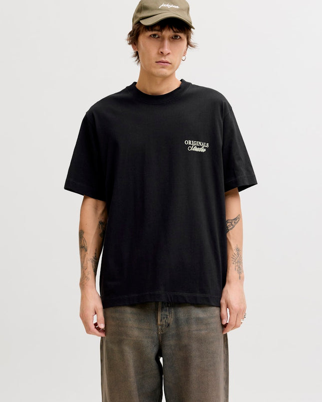 Jack & Jones Loose Fit Back Print Tee Black - 379